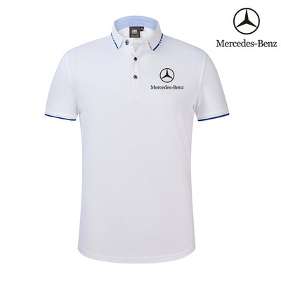 2022 Polo Mercedes Benz Homme Pique Col Contrasté Manche Courte Coton Extensible